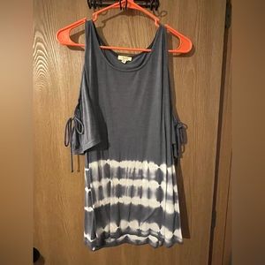 Kori America boutique short sleeve shoulder-less top